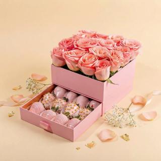 Pink Roses and Berries Gift Hamper
