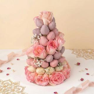 Luxury Chocolate Strawberries Floral Arrangement